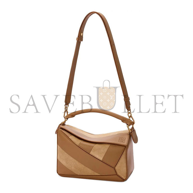 LOEWE SMALL PUZZLE BAG IN CLASSIC CALFSKIN AND SUEDE A510S21XBR (24.5*16.5*10.5cm)